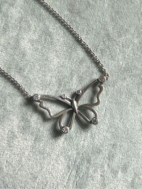 Tiffany & Co. Diamond Butterfly Pendant Necklace